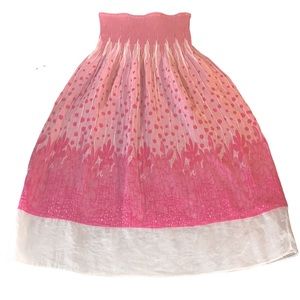 Lapis |Women's Pink and White Floral Stretch Strapless Dress One Size